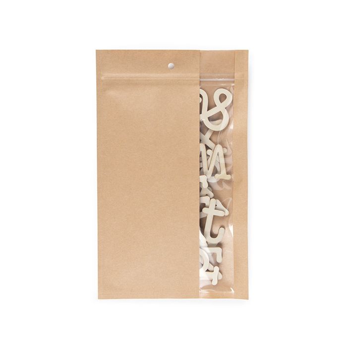 Grip Seal Bags Kraft With Vertical Window 15.2x23.5 cm (100 pieces) [HZBV7K]