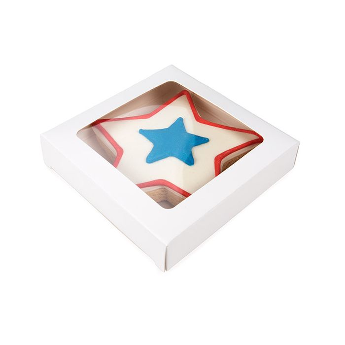 White Gift Boxes Window Box w/ attached window 10.5x2.2x10.5 cm (25 pieces) [WKRGW245]