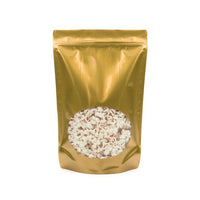 Stand Up Pouches Gold with oval Window 23x12x34.5cm | 907 grams