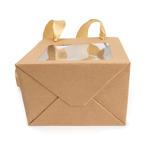 Kraft Gift Merchandise Bag w/ Window 10,2x7x11,4cm (10 pcs) [GMBW1K]