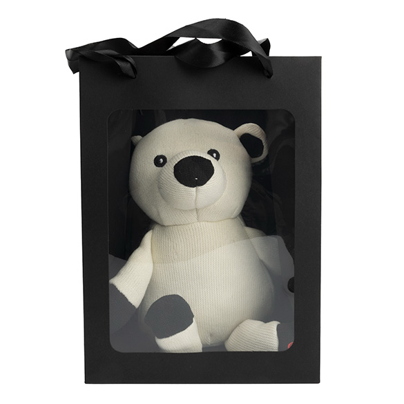 Black Gift Merchandise Bag w/ Window 17,8x12,7x24,9cm (10 pcs) [GMBW2B]