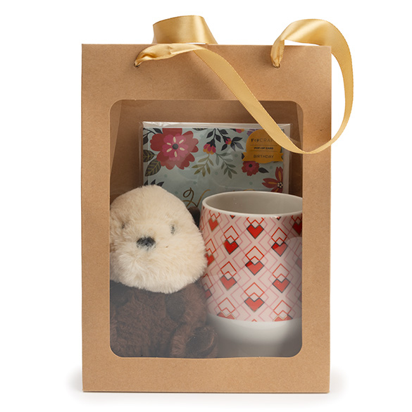 Kraft Gift Merchandise Bag w/ Window 17,8x12,7x24,9cm (10 pcs) [GMBW2K]