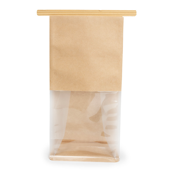 Kraft Box Bottom Tin Tie Gusset Bag 10,2x6,4x20,3cm (100 pcs) [TTGB2K]