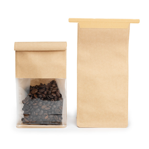 Kraft Box Bottom Tin Tie Gusset Bag 10,2x6,4x20,3cm (100 pcs) [TTGB2K]