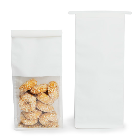 White Box Bottom Tin Tie Gusset Bag 12,7x7,6x30,5cm (100 pcs) [TTGB3W]