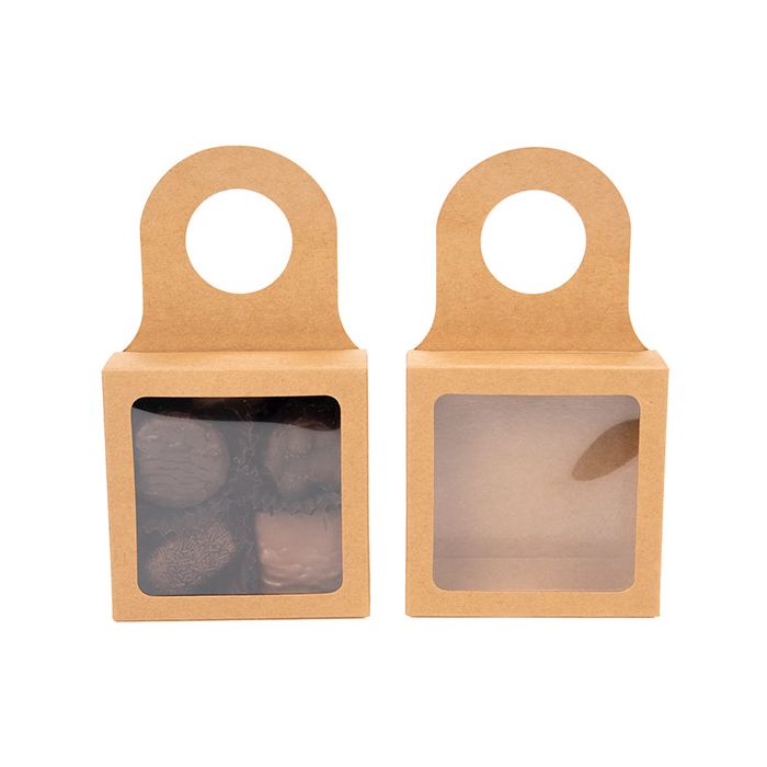 Kraft Box with window 9x3x9 cm (25 Pieces) [FS356]