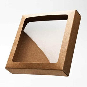 Kraft Gift Boxes 11.4x2.2x14.9cm Window Cut out (25 pieces) [WKR247]