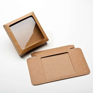 Kraft Gift Boxes 10.5x2.2x10.5cm Window Cut out (25 pieces) [WKR245]