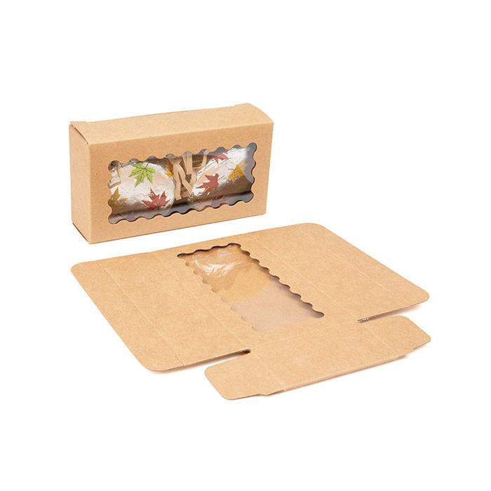 Kraft Boxes With Scalloped window 10,6x3x5,6 cm (25 pieces) [WKRG12]
