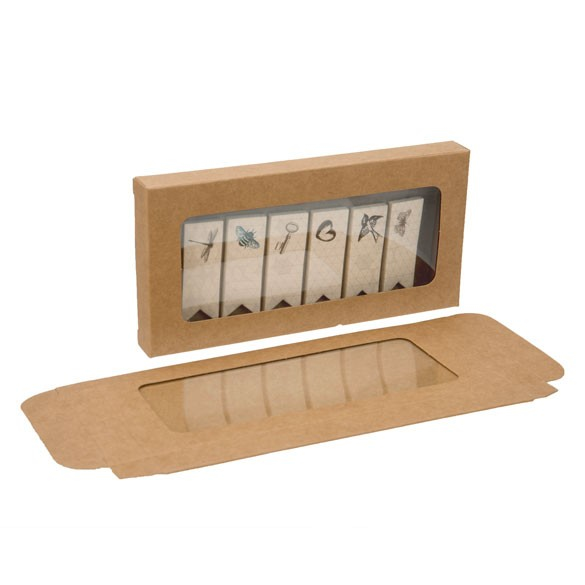 Kraft Gift Boxes with Window 7x1.4x13.8cm (25 pieces) [WKRG273]