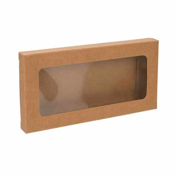 Kraft Gift Boxes with Window 7x1.4x13.8cm (25 pieces) [WKRG273]