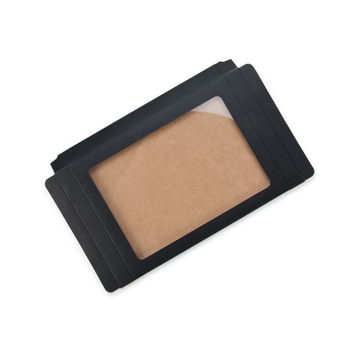 Kraft Gift Boxes Matt Black 9.5x1.5x13.2cm with Window (25 pieces) [WMBG10]