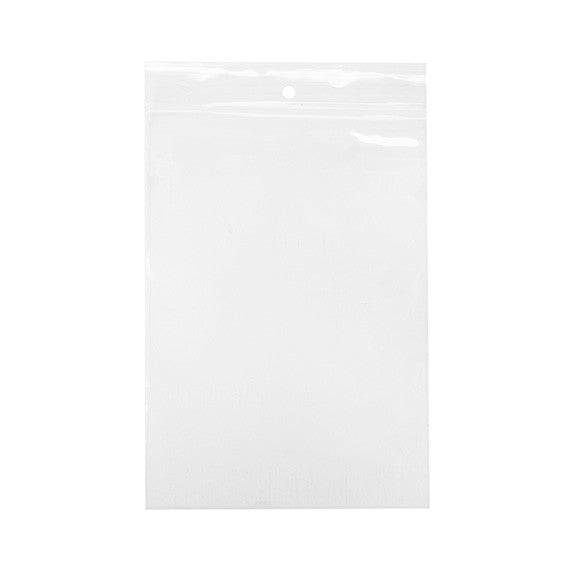 Grip Seal Bags with Hang hole 12.5x18cm Crystal Clear PP 75 micron (100 pieces) [Z3R57]