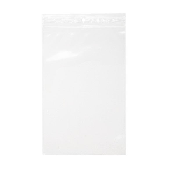 Grip Seal Bags with Hang hole 12.5x20.5cm Crystal Clear PP 75 micron (100 pieces) [Z3R58]