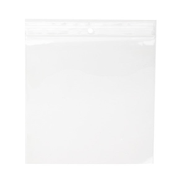 Grip Seal Bags with Hang hole 15x15cm Crystal Clear PP 100 micron (100 pieces) [Z4R66]