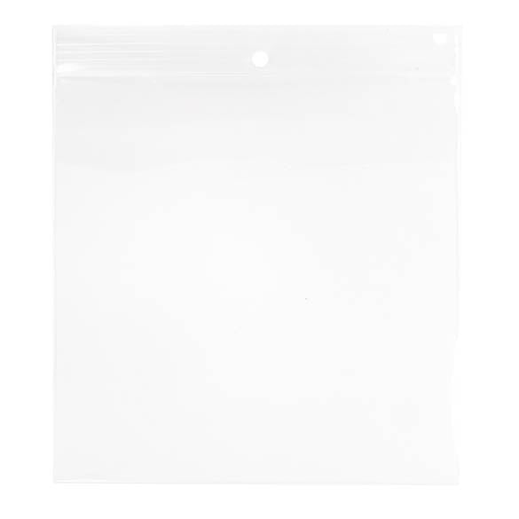 Grip Seal Bags with Hang hole 15x15cm Crystal Clear PP 100 micron (100 pieces) [Z4R66]
