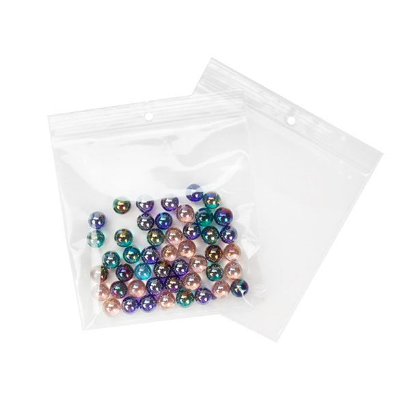 Grip Seal Bags with Hang hole 15x15cm Crystal Clear PP 100 micron (100 pieces) [Z4R66]