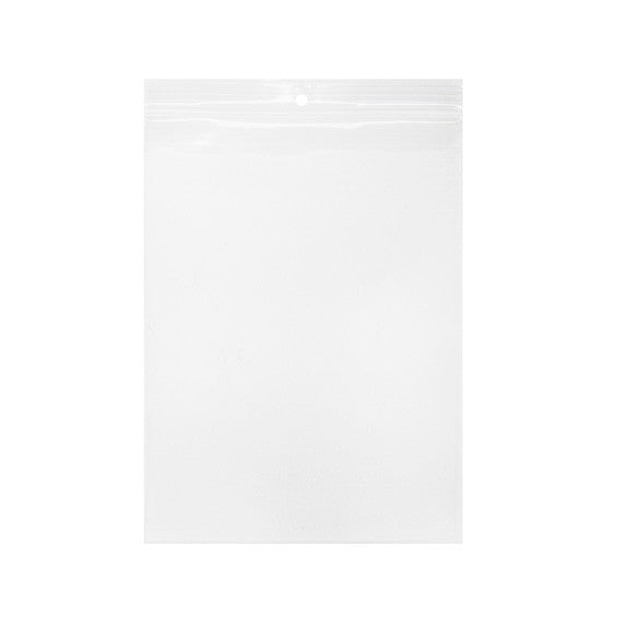 Grip Seal Bags with Hang hole 15x20.5cm Crystal Clear PP 100 micron (100 pieces) [Z4R68]