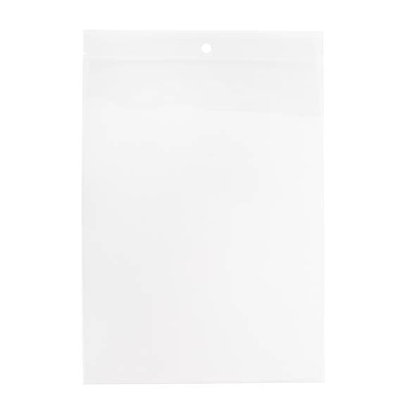 Grip Seal Bags with Hang hole 15x20.5cm Crystal Clear PP 100 micron (100 pieces) [Z4R68]