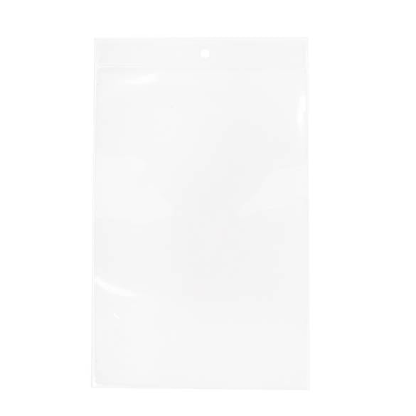 Grip Seal Bags with Hang hole 15x23cm Crystal Clear PP 100 micron (100 pieces) [Z4R69]