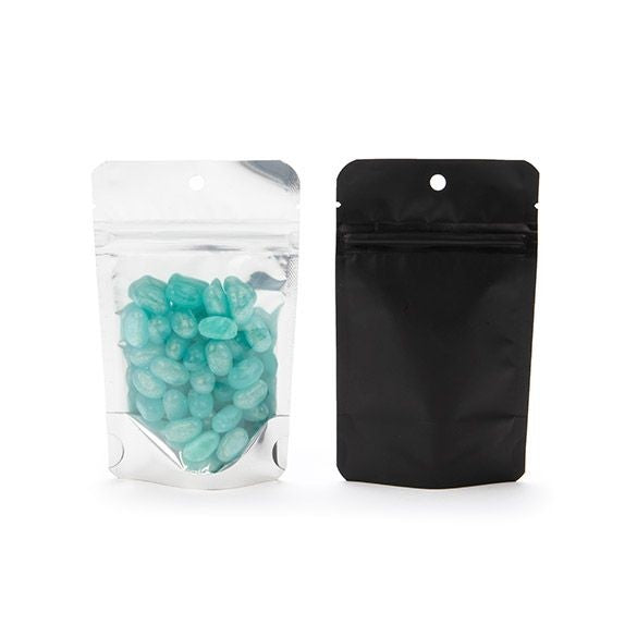 Stand Up Pouches Transparent/Black 8x5x13cm | 28 grams with hang hole (100 pieces) [ZBGB1H]