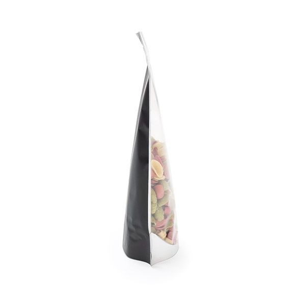 Stand Up Pouches Transparent/Black 17x9x28.5cm | 340 grams with hang hole (100 pieces) [ZBGB4H]