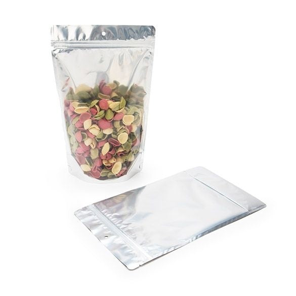 Stand Up Pouches Transparent/Black 17x9x28.5cm | 340 grams with hang hole (100 pieces) [ZBGB4H]