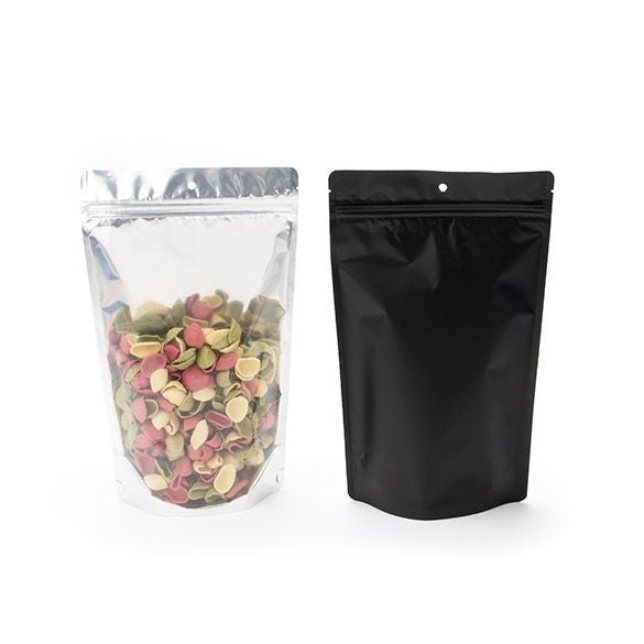 Stand Up Pouches Transparent/Black 17x9x28.5cm | 340 grams with hang hole