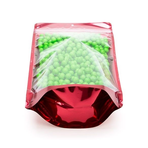 Stand Up Pouches Transparent/Red 17.1x8.9x28.6cm | 340 grams (100 pieces) [ZBGB4RD]