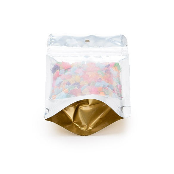 Stand Up Pouches Transparent/Gold 9.5x5.7x15.7cm | 57 grams (100 pieces) [ZBGG35]