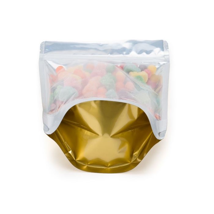 Stand Up Pouches Transparent/Gold 15x9x23.2cm | 312 grams (100 pieces) [ZBGG7]