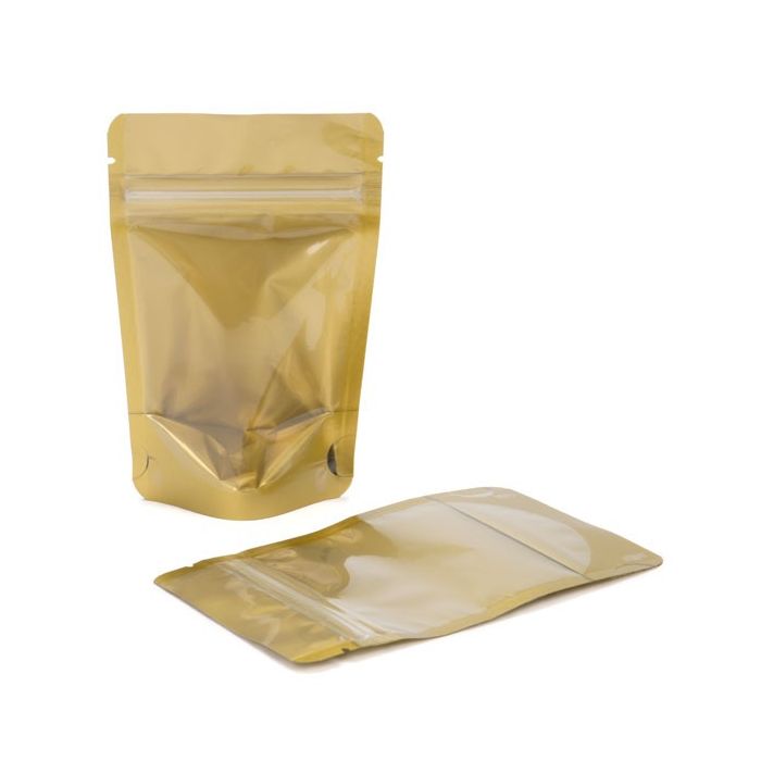 Stand Up Pouches Transparent/Gold 8x5x13cm | 28 grams (100 pieces) [ZBGGC1]