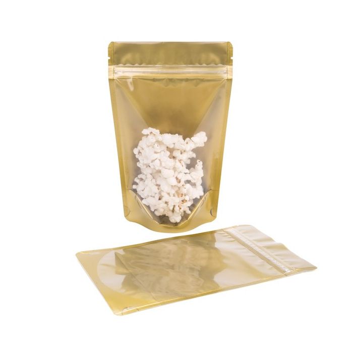 Stand Up Pouches Transparent/Gold 8x5x13cm | 28 grams (100 pieces) [ZBGGC1]