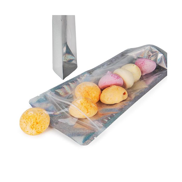 Stand Up Pouches transparent/Glitter Holographic 10,8x6x23,8 cm (25 pieces) [ZBGHG1NC]