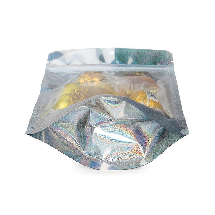 Stand Up Pouches transparent/Glitter Holographic 13x7,9x20,6 cm (25 pieces) [ZBGHG3C]