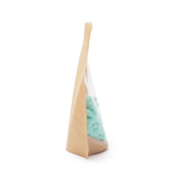 Stand Up Pouches Transparent/Kraft 13x8x20.5cm | 113 grams with round hang hole (100 pieces) [ZBGKC3H]