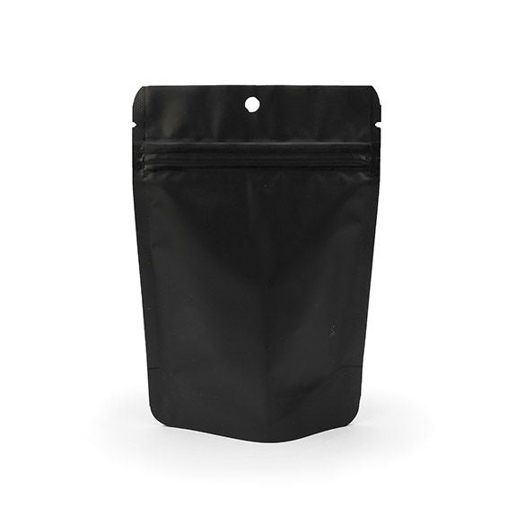 Stand Up Pouches Matt Black 10x6x15cm | 57 grams with hang hole (100 pieces) [ZBGM2MBH]