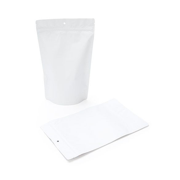 Stand Up Pouches Matt White 17x9x28.5cm | 340 grams with hang hole