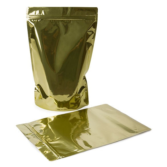 Stand Up Pouches Gold 22.9x12.1x34.3cm | 907 grams (100 pieces) [ZBGM6SG]