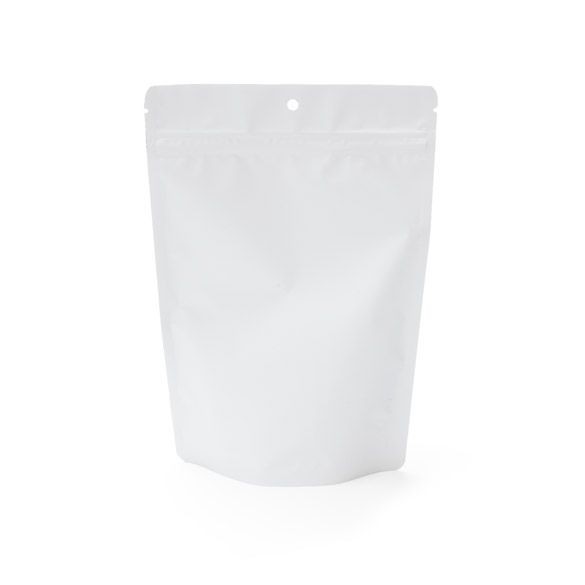Stand Up Pouches Matt White 15x9x23.2cm | 312 grams with hang hole (100 pieces) [ZBGM7MWH]