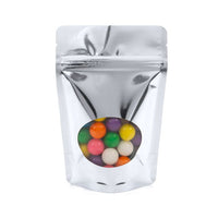 Stand Up Pouches Silver with oval Window 10x6x15cm | 57 grams