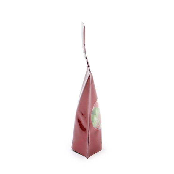 Stand Up Pouches Red with oval Window 8x5x13cm | 28 grams (100 pieces) [ZBGO1R]