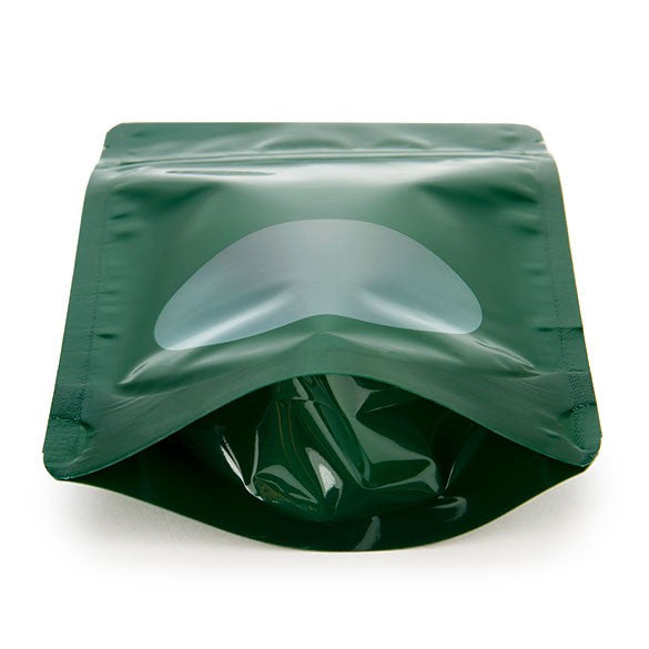 Stand Up Pouches Green with oval Window 10x6x15cm | 57 grams (100 pieces) [ZBGO2HG]