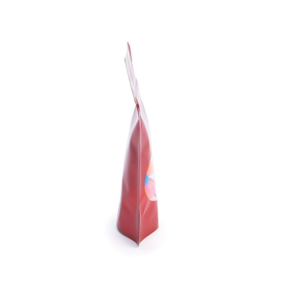 Stand Up Pouches Red with oval Window 10x6x15cm | 57 grams (100 pieces) [ZBGO2R]