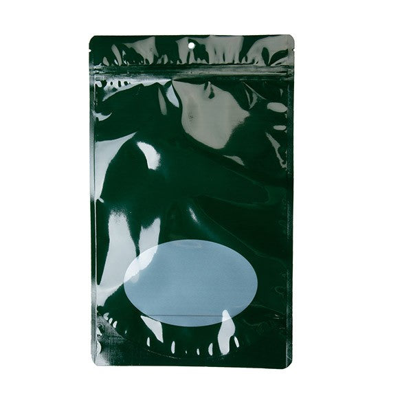 Stand Up Pouches Green with oval Window 17x9x28.5cm | 340 grams (100 pieces) [ZBGO4HG]