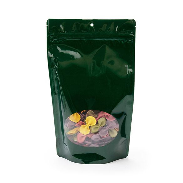 Stand Up Pouches Green with oval Window 17x9x28.5cm | 340 grams (100 pieces) [ZBGO4HG]
