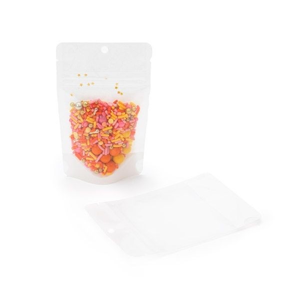 Stand Up Pouches Rice Paper Transparent/White 7.9x5.1x13cm | 28 grams with hang hole (100 pieces) [ZBGR1WCH]