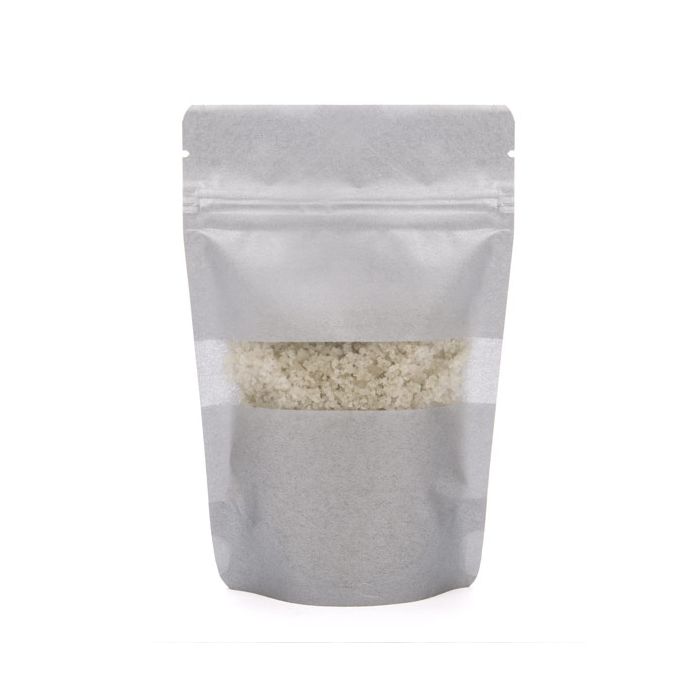 Stand Up Pouches Rice Paper Silver with Window 10.2x6x15.2cm | 57 grams (100 pieces) [ZBGR2S]