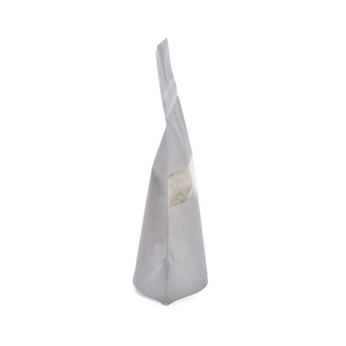 Stand Up Pouches Rice Paper Silver with Window 10.2x6x15.2cm | 57 grams (100 pieces) [ZBGR2S]