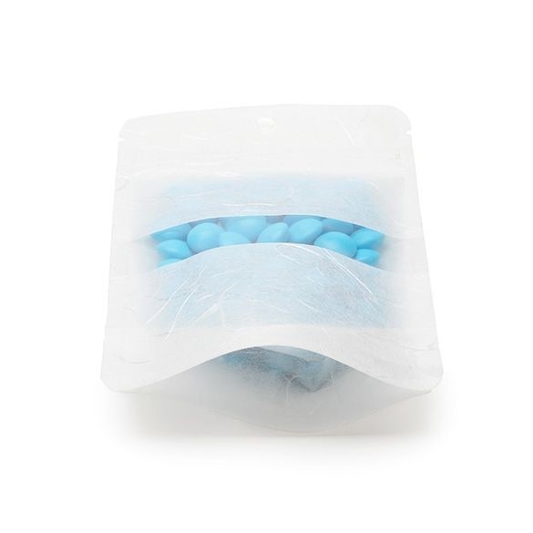 Stand Up Pouches Rice Paper White 10.2x6x15.2cm with hang hole (100 pieces) [ZBGR2WH]